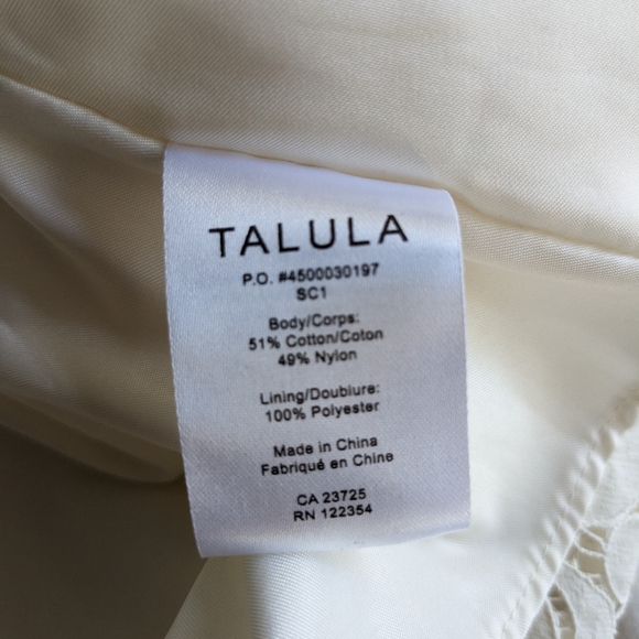 Aritzia Talula Cream Lace Dress Size 10 - Picture 4 of 5